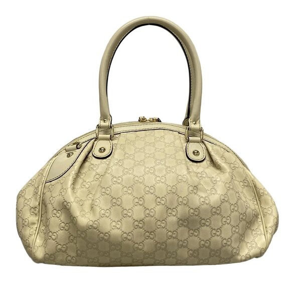 Auth GUCCI Sukey/Guccissima 223974 Cream Leather Handbag - Picture 2 of 16